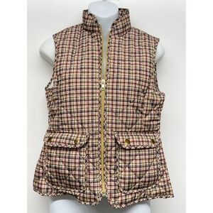 St Johns Bay Vest Quilted Zip Closure Front Buttoned Pockets Light Petite XS